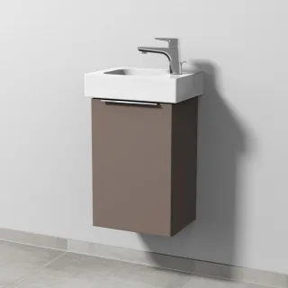Sanipa 3way Waschtischunterbau zu Geberit iCon Waschtisch mit 1 Tür, Taupe-Matt UP6571T