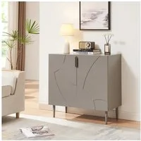 en.casa Sideboard, »Starvili« mit 2 Türen 75 x 76 x 38 cm Grau