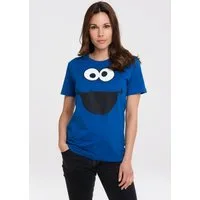 LOGOSHIRT T-Shirt Sesamstraße - Krümelmonster Gesicht mit lizenziertem Print