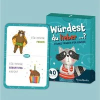 Rüsselfuchs Spiel Würdest du lieber Kartenspiel für Kinder Entscheidungsfragen, Würdest du lieber …? – Kartenspiel für Kinder, handgezeichnete Karten, kindgerechte Impulse, Faltschachtel
