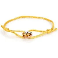 Kim Johanson Armband Tricolor (1-tlg., Inkl Geschenkbox), Edelstahl-Ring an Kordel, verstellbar