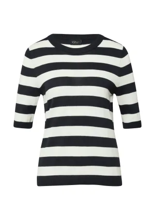 s.Oliver BLACK LABEL - Strickpullover blau|weiß - Gr. - 46