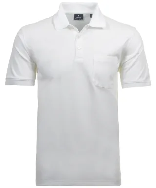 RAGMAN - Softknit-Polo mit Brusttasche, kurzarm Weiss - Gr. - L