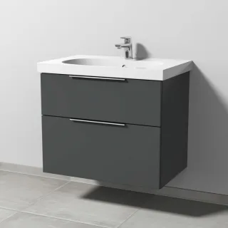 Sanipa 3way Waschtischunterbau zu Geberit Acanto Waschtisch mit 2 Auszügen, Anthrazit-Matt UM41722