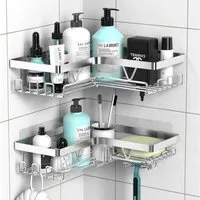 LuxusKollektion Duschablage Duschablage Ecke Edelstahl ohne Bohren Badezimmer Organizer