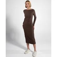 GORG Midikleid Geripptes Langarm-Midikleid aus Bio-Baumwolle & TENCEL™ Modal