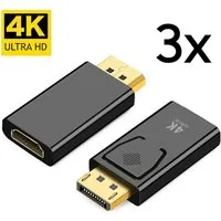 TradeNation DisplayPort Stecker auf HDMI Buchse DP auf HDMI Adapter Konverter 4K Audio-Adapter DisplayPort zu HDMI, 4k@30Hz