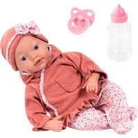 Bayer Babypuppe Reborn Baby, 38 cm Herzchen braun