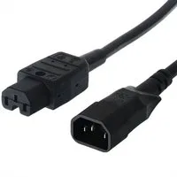 Bachmann Netzkabel Kaltgerätestecker-Stecker auf Warmgeräte-Kupplung Stromkabel, IEC320 C14, Kaltgeräte, 10A Männlich (Stecker), IEC320 C15, Heißgeräte, 10A Weiblich (Buchse) (100.0 cm), IEC320 C14/C15, 356.1260