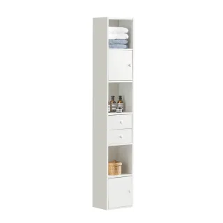 SoBuy Hochschrank, Weiß, Holzwerkstoff, 33x188x24 cm, Badezimmer, Badezimmerschränke, Hochschränke
