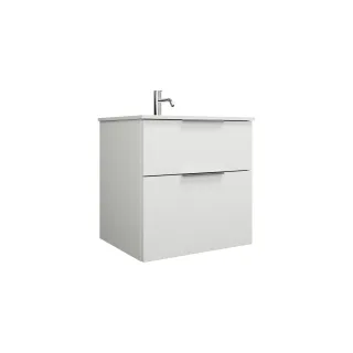 Burgbad Mineralguss Waschtisch-Set Eqio Weiß Matt/Alpinweiss, SEYU062F6014C0001 SEYU062F6014C0001