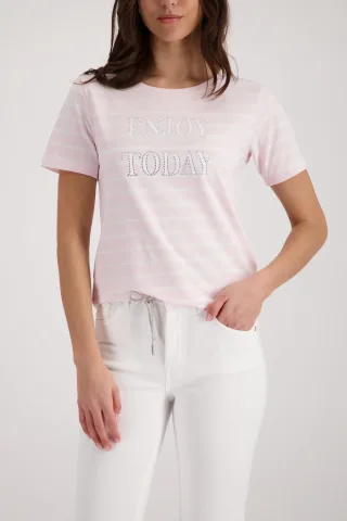 monari - Sweatshirt mit Streifen french rose ringel - Gr. - 34