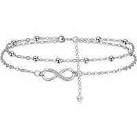 LuxusKollektion Fußkette Fußkettchen Silber 925 verstellbar Sommer Strand