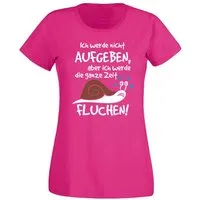G-graphics T-Shirt Ich werde nicht aufgeben, aber ich werde die ganze Zeit fluchen! Slim-fit- Damen T-Shirt mit Statement / Spruch als Frontprint