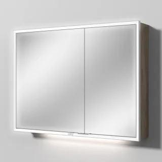 Sanipa Reflection Spiegelschrank MILO 100 mit LED-Beleuchtung, Eiche-Nebraska, AU03437 AU03437