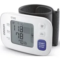 Omron Handgelenk-Blutdruckmessgerät RS4 mit Positionierungssensor für genaue Messergebnisse zu Hause, erkennt unregelmäßige Herzschläge, vorgeformte Manschette 13.5-21.5 cm