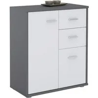 CARO-Möbel Highboard LOCARNO, Kommode Highboard Mehrzweckschrank Büro Beistell Design 2 Türen Schubl