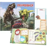 Depesche Spiel Dino World Freundebuch - Saurier-Jeep-Motiv mit 108 Seiten