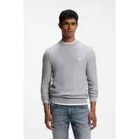 BOSS ORANGE Strickpullover Anion Cotton Cashmere Rundhalsausschnitt, Regular Fit, BOSS-Label