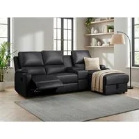 OTTO home Ecksofa NAPORI Lederoptik, Multimediasofa, 3er Kinosessel XXL, L-Form, Kinosofa mit Relaxfunktion, Getränkehalter, Staufach und Staukasten