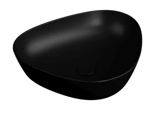 VitrA Plural Aufsatzschale flach asymmetrisch 47 x 40 x 13 cm Schwarz Matt,7812B483-0016 7812B483-0016