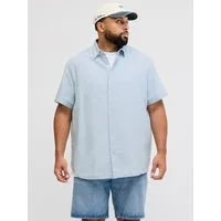 Jack & Jones PlusSize Kurzarmhemd JJEBREEZE LINEN BLEND SHIRT S/S SN PLS mit Leinen, regular fit