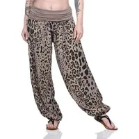 OriginalYou Haremshose Sommerhose für Damen leichte Flatterhose Leo Look luftig & leicht, mit elatischem Bund, ansprechender LEO-Print