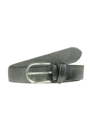 s.Oliver Red Label - Ledergürtel mit Metallic-Print silver - Gr. - 85