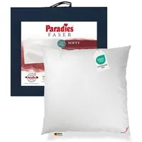 Paradies Kunstfaserkopfkissen Paradies Softy Kopfkissen Kissen Faserkissen Kuschelkissen 80x80 60°, Füllung: Paradies Fill Fasertechnologie für dauerhaft bauschiges Volumen, 100% Polyester, Bezug: 100% Baumwolle, veredelt mit Aloe Vera, Bauchschläfer