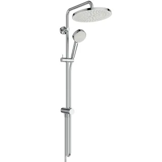Ideal Standard Duschsystem Eco Ceratwist T25 ohne Arm. 2-fach-Handbrause und runde Kopfbrause Chrom, BE231AA