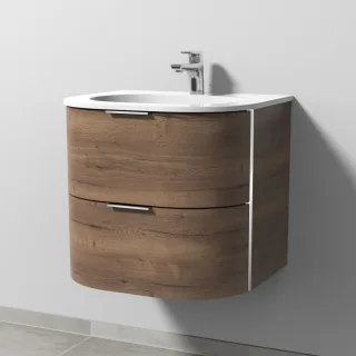 Sanipa 4balance Keramik-Set mit 2 Auszügen, Eiche-Tabak, DG40150 DG40150