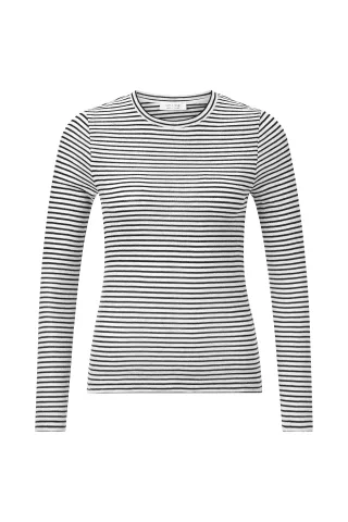 Rich & Royal - Sparkle Striped Longsleeve dark chocolate - Gr. - M