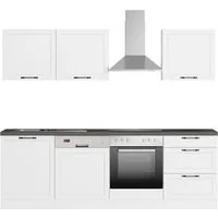 KOCHSTATION Küchenzeile KS-Lani, mit MDF-Fronten, Breite 240 cm, wahlweise mit E-Geräten, Höhen-Ausgleichsfüße 0-4 cm