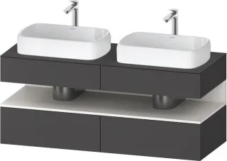 Duravit Qatego Konsolenwaschtischunterbau wandhängend Graphit Matt 1400x550x600 mm - QA4767084490010 QA4767084490010