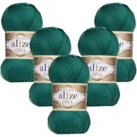 Alize 5 x ALIZE Diva Häkelwolle, 350 m, Spitze,Acrylgarn,Seideneffekt,Häkelkunst