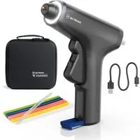 Wiha Heißklebepistole (44623), (Set, 10 St), Kabellos, LED-Licht, 10-15 Sek. Aufheizzeit, inkl. Aufbewahrungstasche