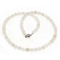 Bella Carina Perlenkette Mondstein Perlen Kette 8 mm Magnetverschluss, echter Mondstein