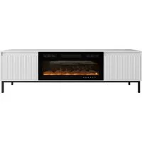 MIRJAN24 TV-Schrank Ozmi 2K EF mit Kamin (mit zwei Kleppen) Realistische LED-Flamme, push to open