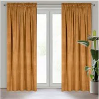 Design91 Vorhang Samtvorhänge 140x270 cm 135x300 cm (1 St), Kräuselband, blickdicht, Samt, Wohnzimmer Tunnelzug