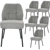 YOZI Esszimmerstuhl Polsterstuhl beige grau Esszimmerstuhl Federkern 113mm Metallbeine (6 St), 2 oder 4 oder 6 Stück, Taschenfederkern