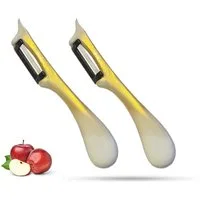 SMI Sparschäler Solingen Sparschäler Gemüseschäler Kartoffelschäler für die Küche, (2-tlg., 2 tlg), Rechts- und Linkshänder nach klingen wechseln