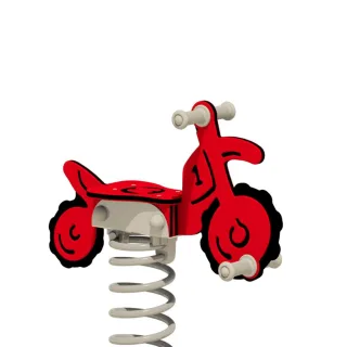 Robuste Federwippe Motorrad Trickey - 19mm HDPE Kunststoff Wipptier für öffentlichen Bereich - Witterungsbeständig & Sicher mit Bodenanker - Wickey
