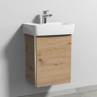 Sanipa 3way Waschtischunterbau zu Geberit Renova Plan Waschtisch mit 1 Tür, Eiche Natural-Touch BR87185