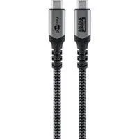 USB4 Gen 3x2 Kabel, USB-C Stecker > USB-C Stecker, 40Gbit/s schwarz/grau, 1,8 Meter, PD, Laden mit bis zu 240 Watt