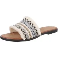 Ital-Design Moderne Sommerschuhe mit Fransen für Damen Pantolette (89542484) Blockabsatz Pantoletten in Beige