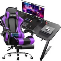 GTPLAYER Gaming-Stuhl Bürostuhl mit Massagefunktion, Fußstütze, Kopfstütze (Packung), Ergonomischer Gamer Stuhl Maximale Belastung 150 kg, 360° drehbar