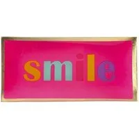 Giftcompany Servierschale Glasteller Love Plates Smile Neon Pink (10x21cm)