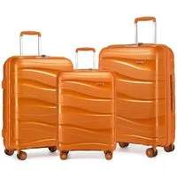 KONO Trolleyset 3-teiliges Reisekoffer-Set aus Polypropylen