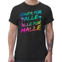 Shirtracer T-Shirt Einer für alle Alle für Malle I Mallorca Party I Malle für alle Sommerurlaub Herren