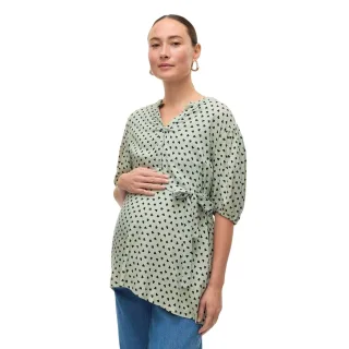 Mamalicious - Bluse für Damen, Umstandskleidung, Puffärmel (Helltürkis)
